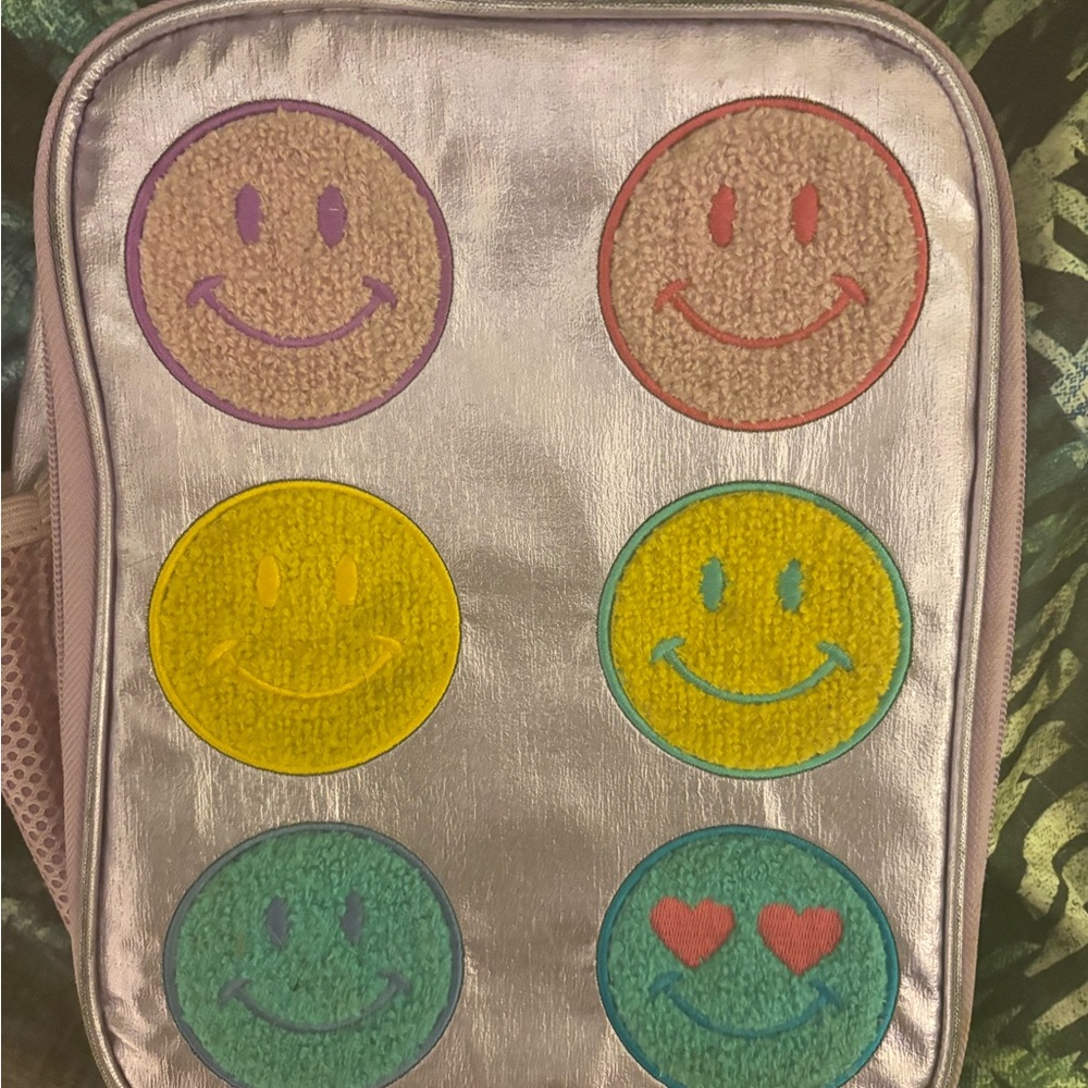 NEW Colorful Smiley Face Insulated Lunchbag with top handle